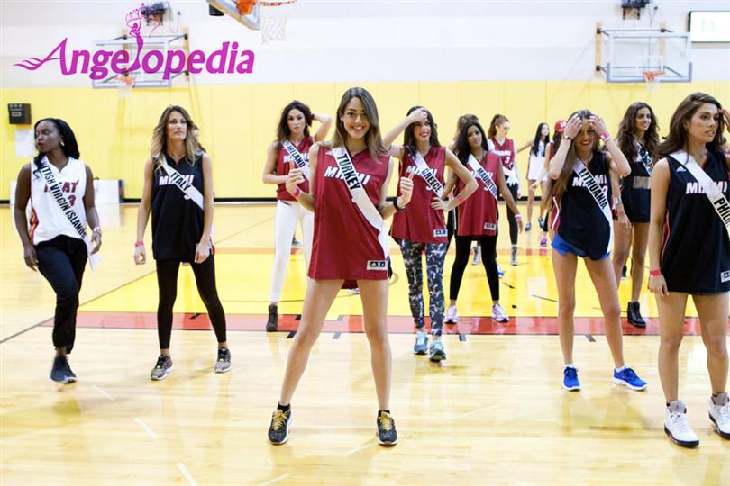 Miss Universe 2014 during dance rehearsal 
